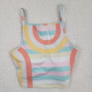 KORTNI JEANE Rainbow Swim Top WOMENS SMALL
